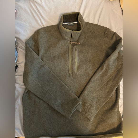 Lands' End Green Zip Up Sweater with Textured Knit size XL 46/48 - Picture 1 of 4